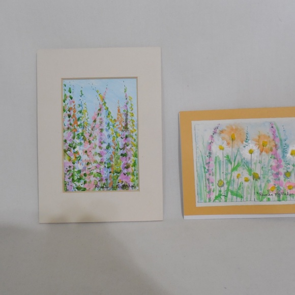 Floral Watercolor Painting and Card - Picture 1 of 6